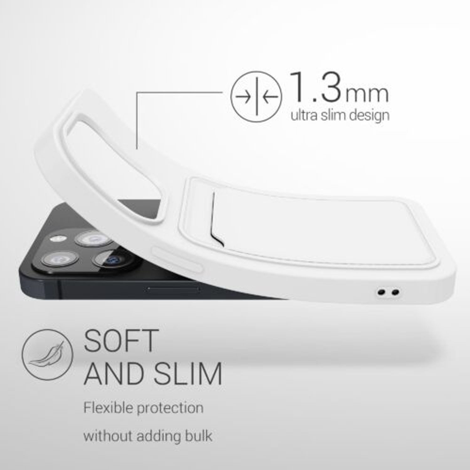 Husa pentru iPhone 13 Pro, Silicon, Alb, 55969.02 fotografia produsului View 3 L