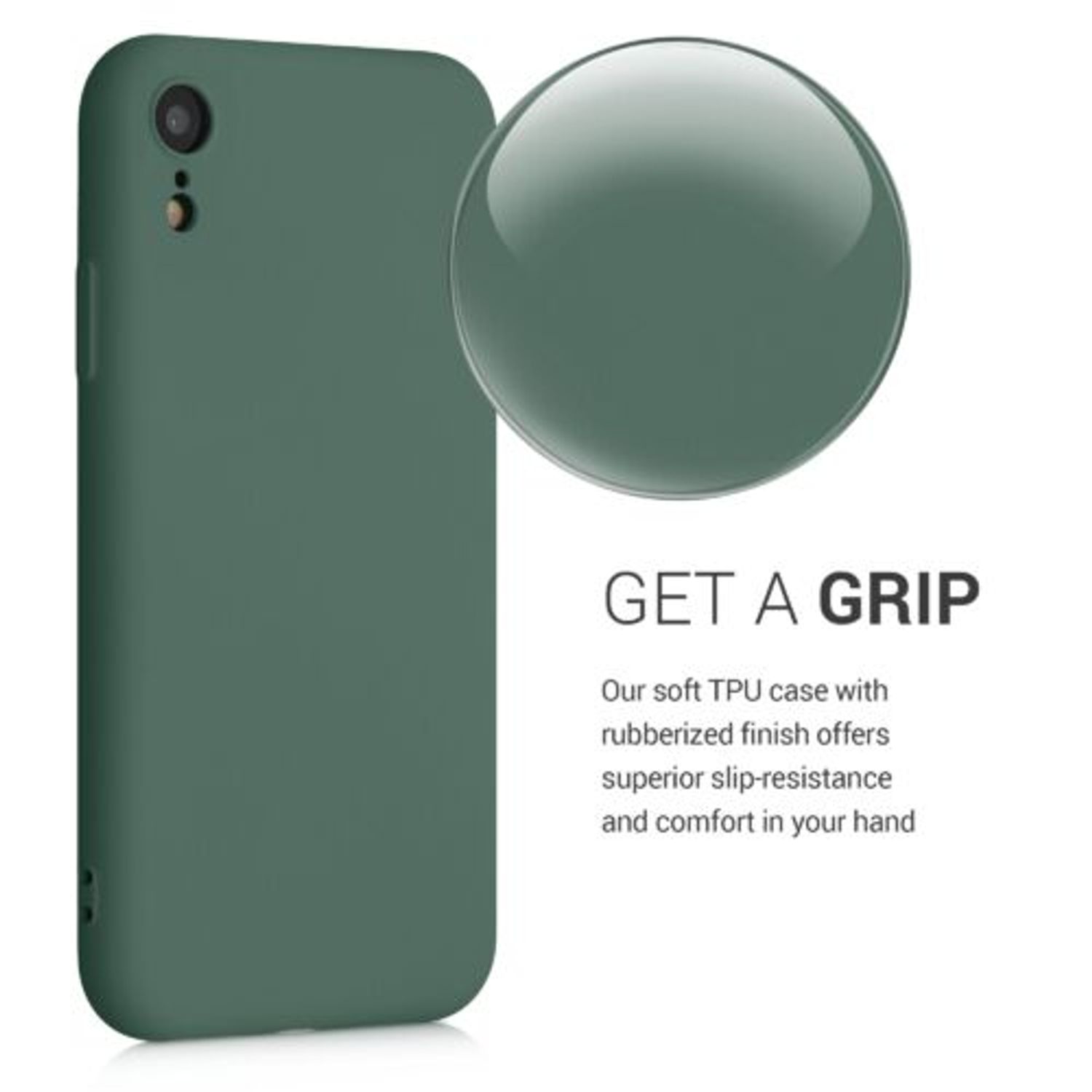 Husa pentru iPhone XR, Silicon, Verde, 49983.166 fotografia produsului View 3 L