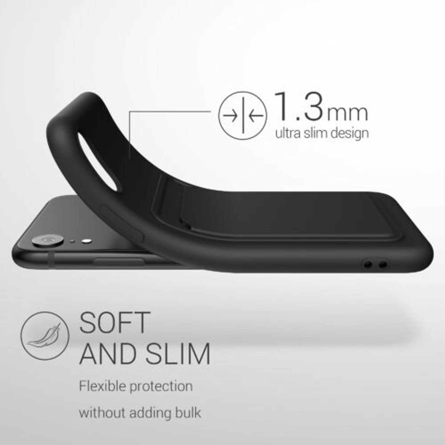 Husa pentru iPhone XR, Silicon, Negru, 55116.01 fotografia produsului View 3 L