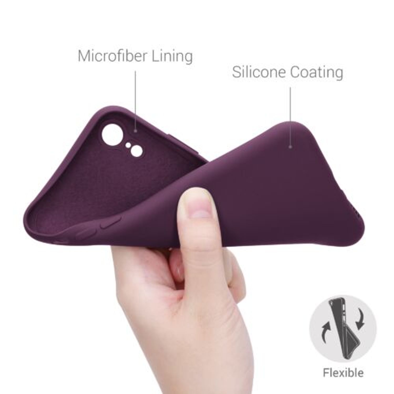 Husa pentru Apple iPhone XR, Silicon, Violet, 49983.187 fotografia produsului View 4 L