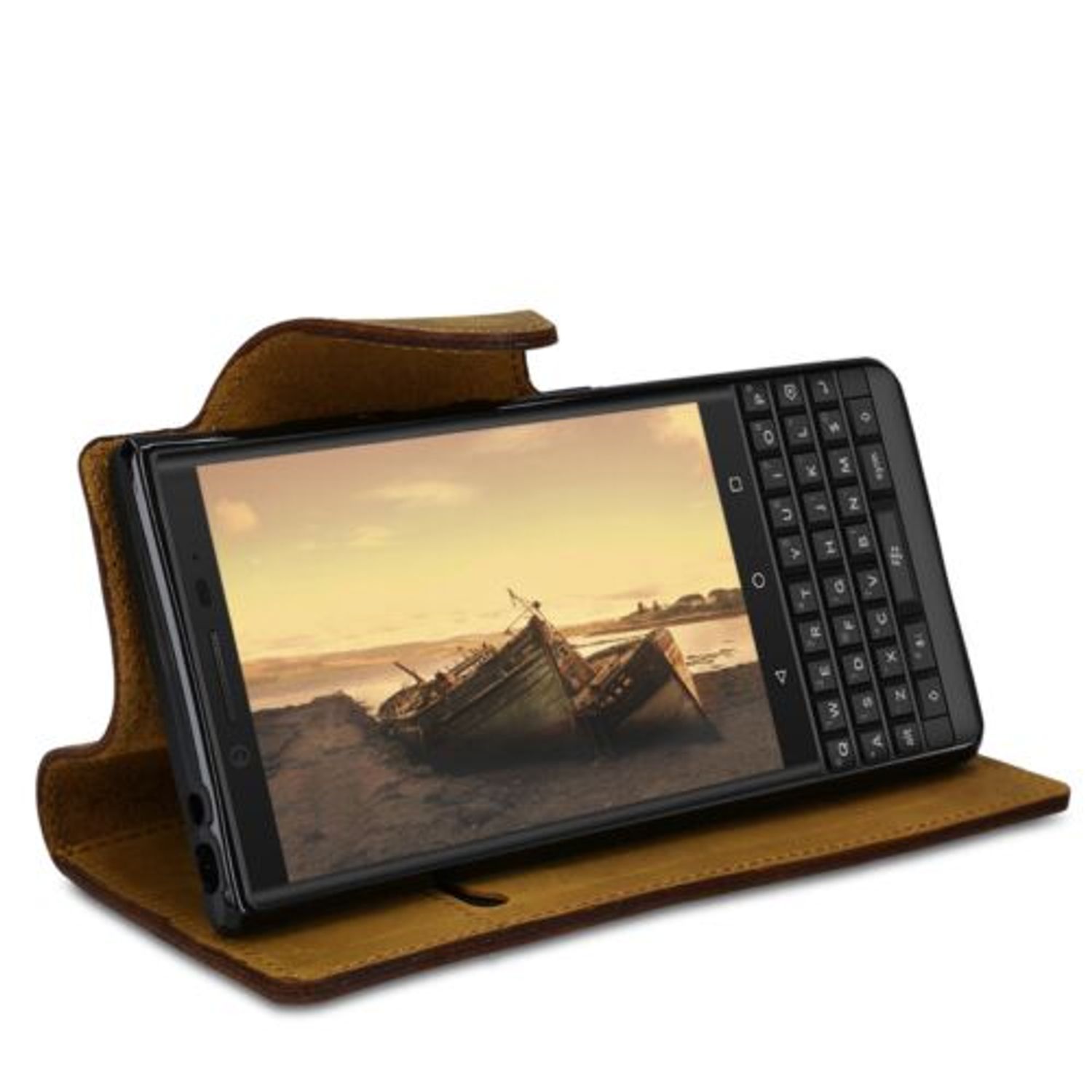 Husa pentru Blackberry Key2 LE, Piele naturala, Maro, 47113.24 fotografia produsului View 9 L