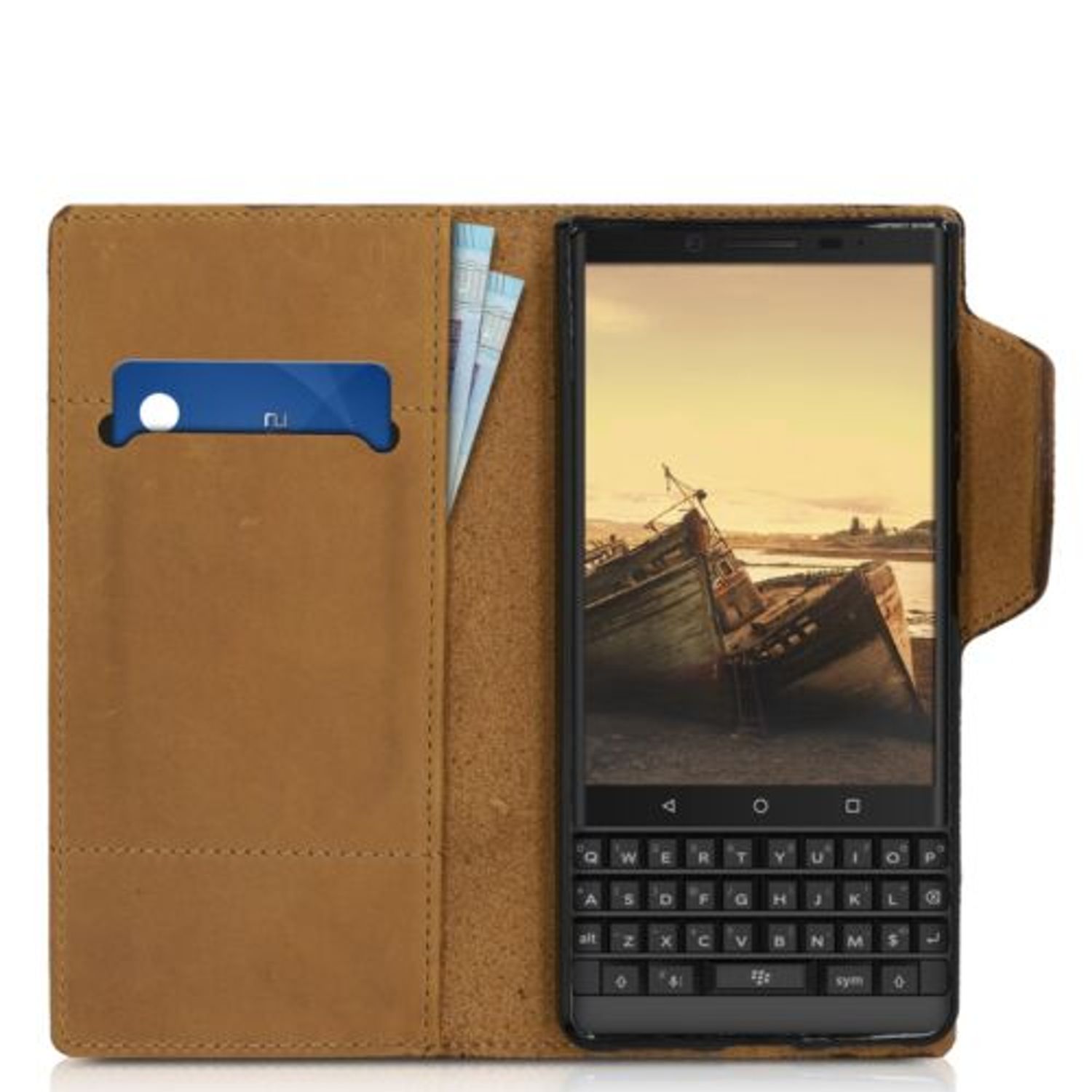 Husa pentru Blackberry Key2 LE, Piele naturala, Maro, 47113.24 fotografia produsului View 10 L