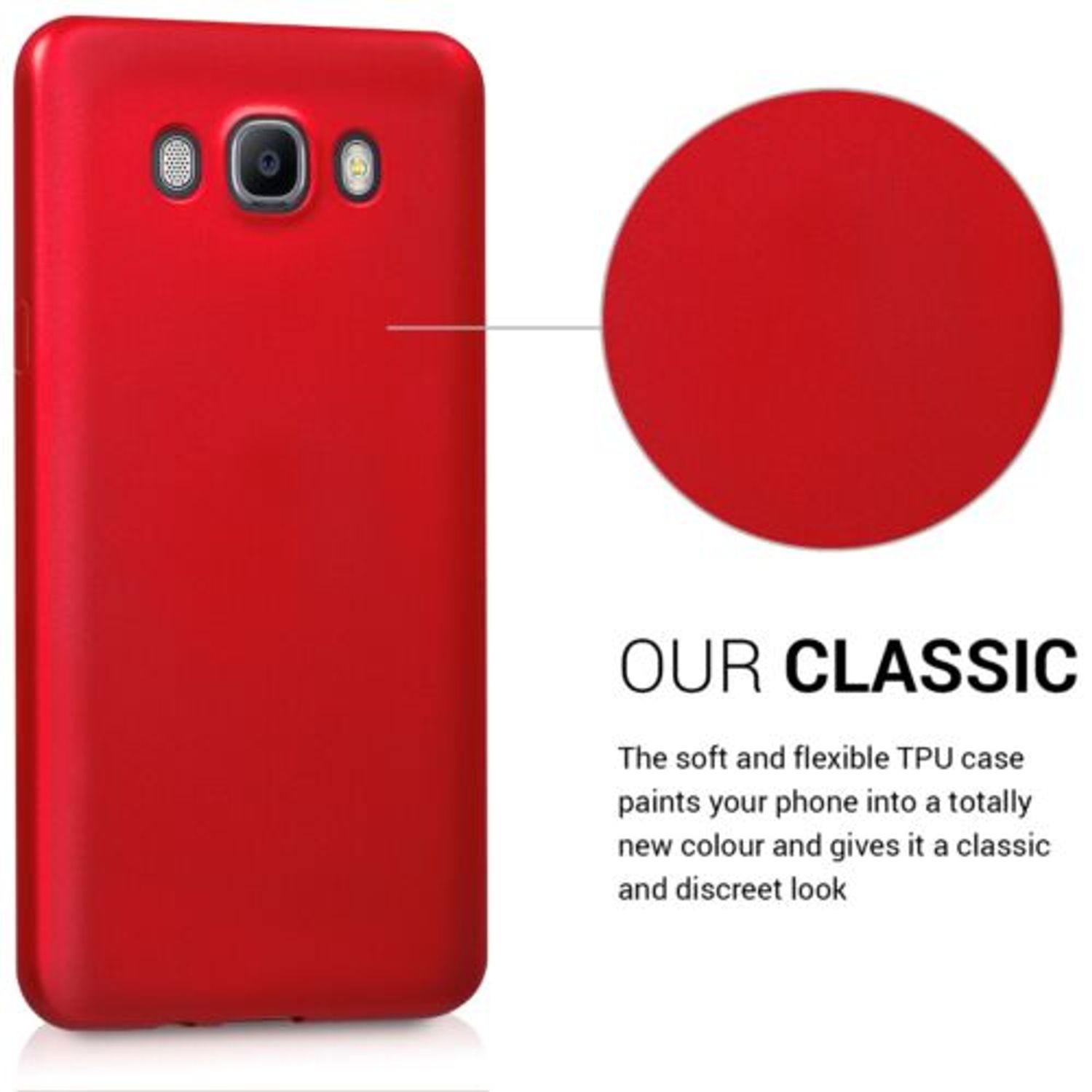 Husa pentru Samsung Galaxy J7 (2016), Silicon, Rosu, 41677.36 fotografia produsului View 4 L