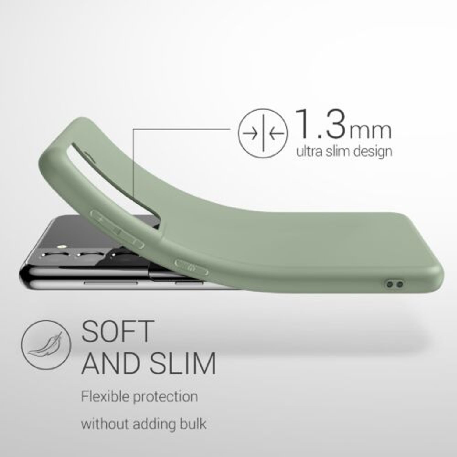 Husa pentru Samsung Galaxy S21, Silicon, Verde, 54055.172 fotografia produsului View 3 L