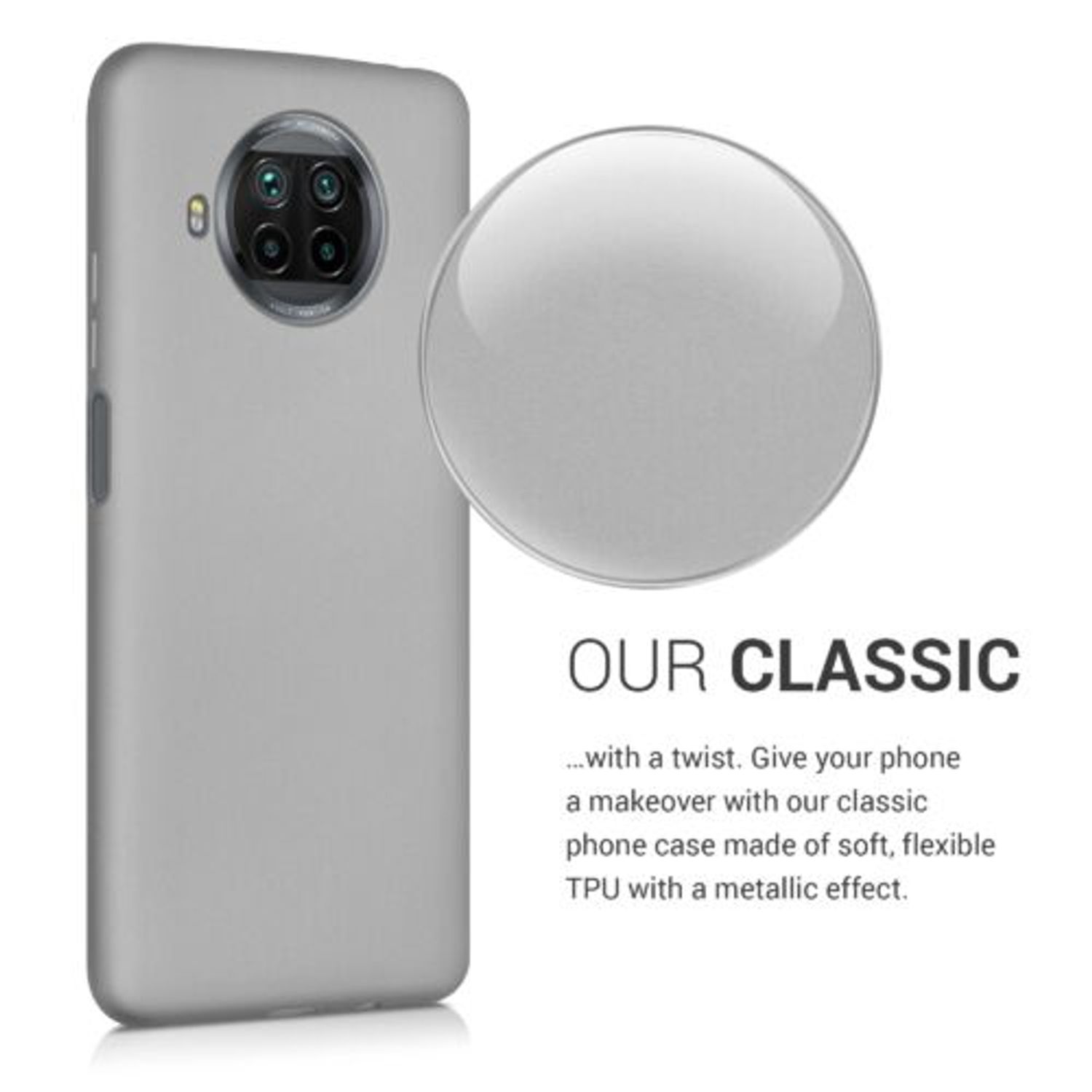 Husa pentru Xiaomi Mi 10T Lite 5G, Silicon, Silver, 53626.67 fotografia produsului View 4 L