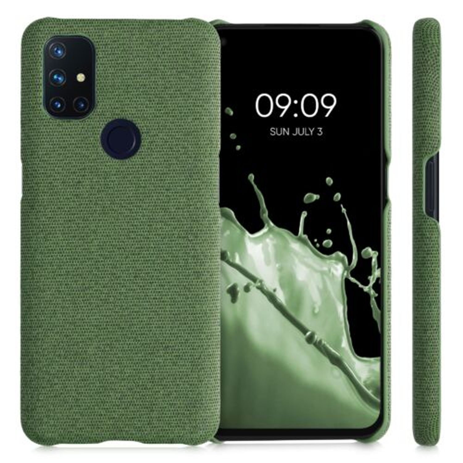 Husa pentru OnePlus Nord N10 5G, Textil, Verde, 55761.07 fotografia produsului View 2 L