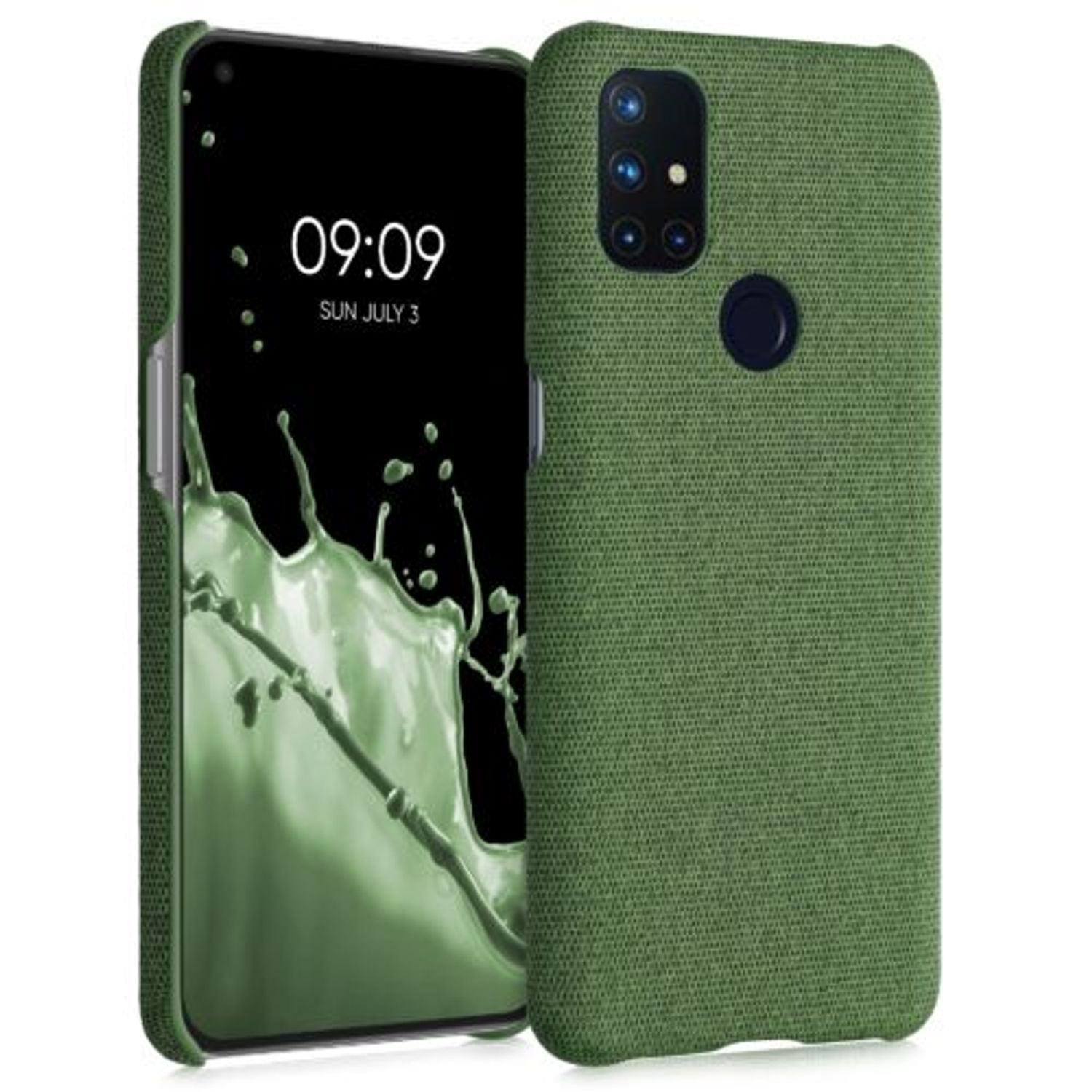 Husa pentru OnePlus Nord N10 5G, Textil, Verde, 55761.07 fotografia produsului