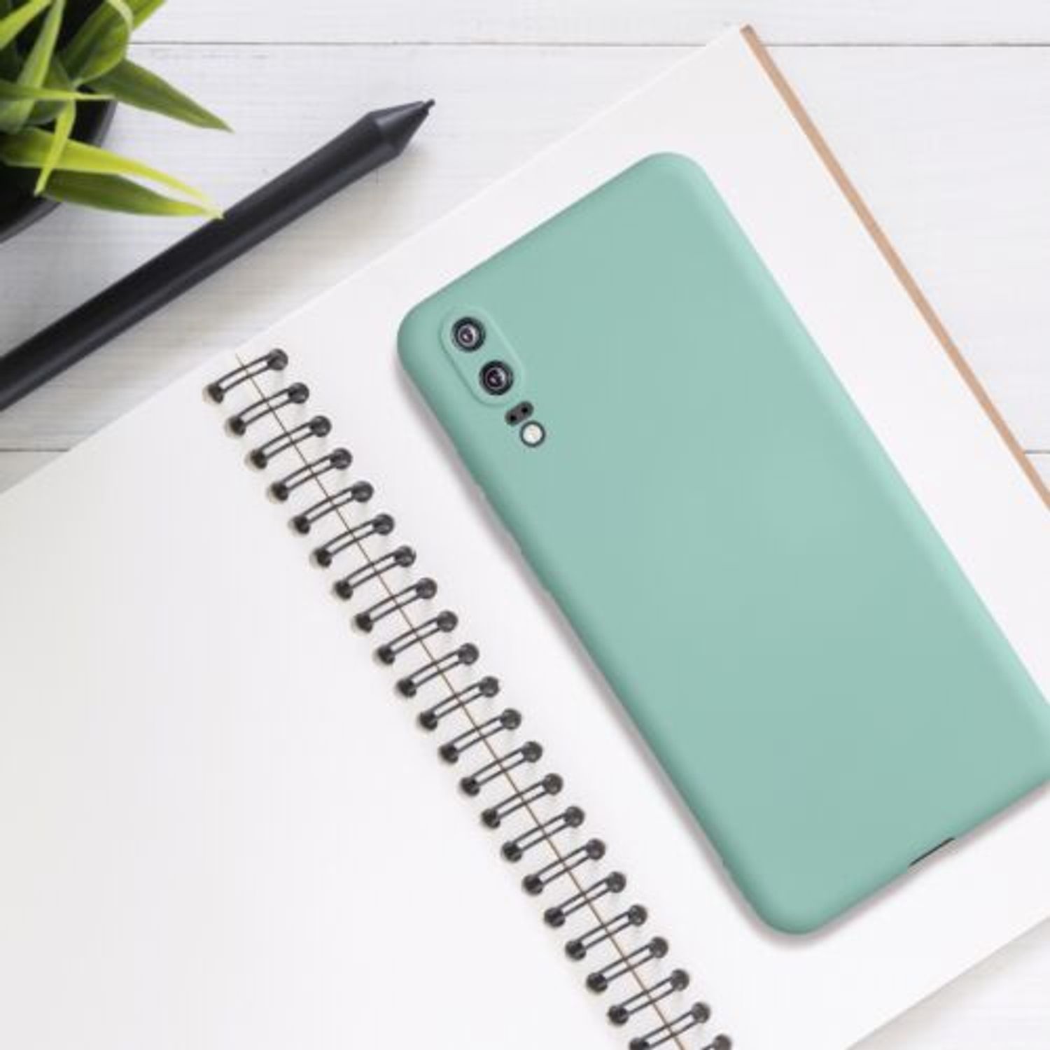 Husa pentru Huawei P20, Silicon, Verde, 52616.71 fotografia produsului View 3 L