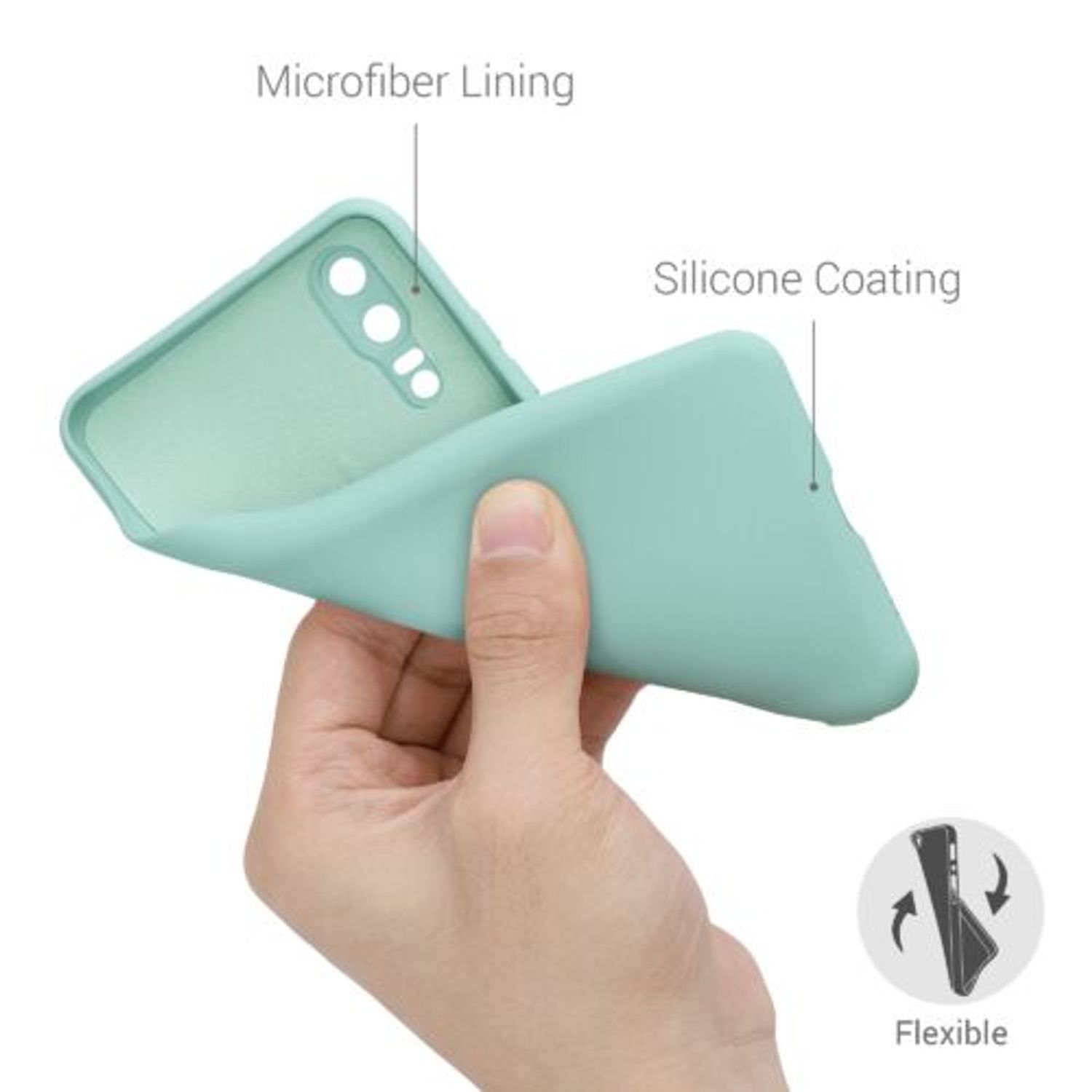 Husa pentru Huawei P20, Silicon, Verde, 52616.71 fotografia produsului View 4 L