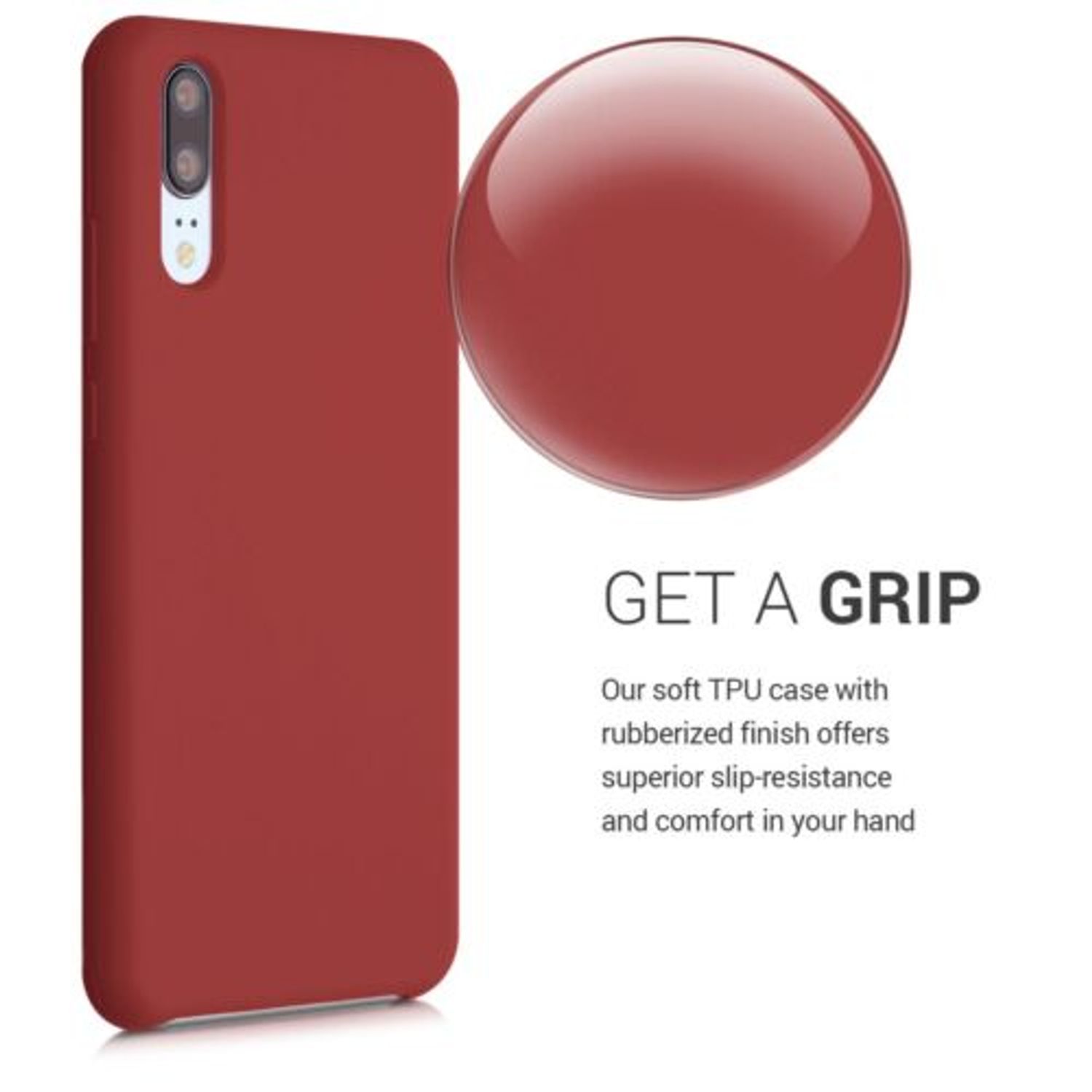 Husa pentru Huawei P20, Silicon, Rosu, 45689.20 fotografia produsului View 4 L
