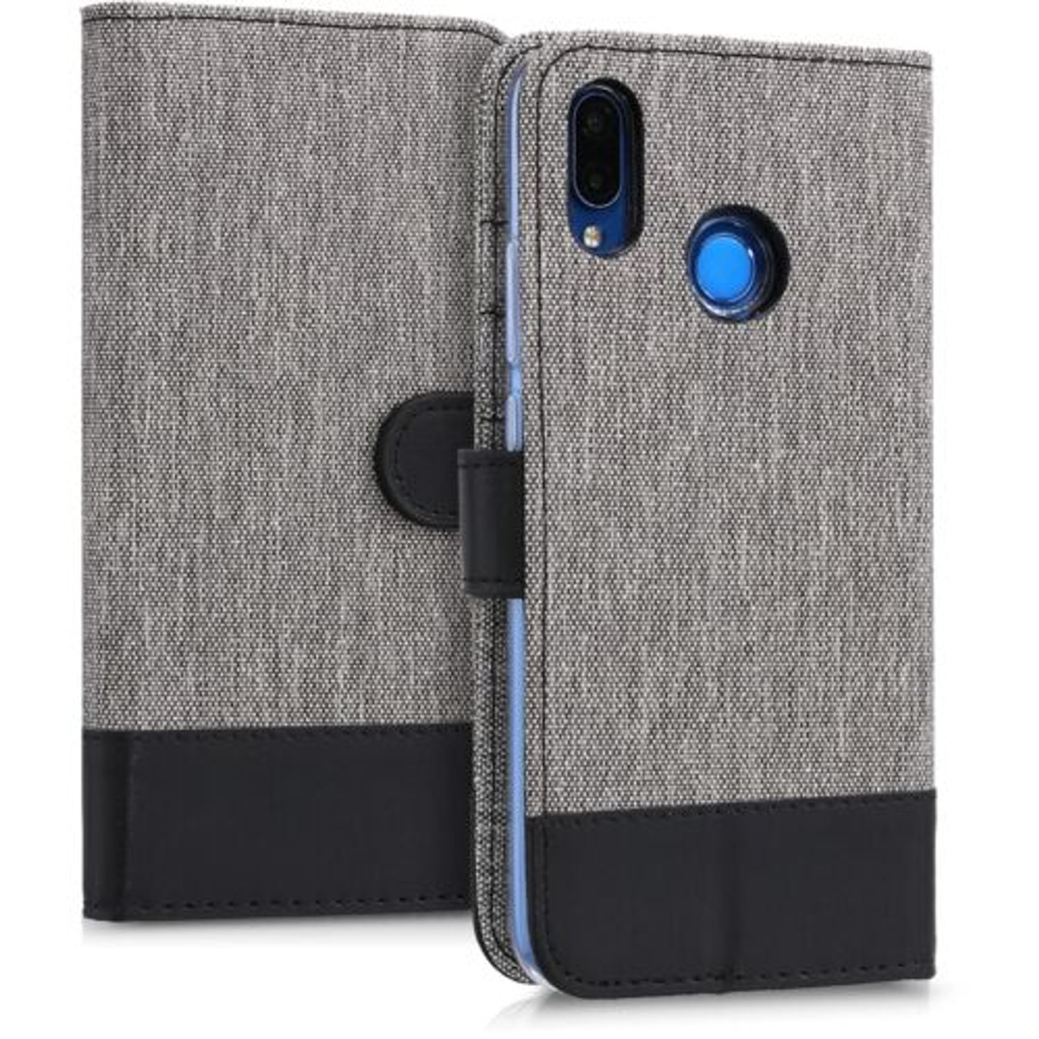 Husa pentru Huawei P20 Lite, Textil, Gri, 44363.01 fotografia produsului View 4 L