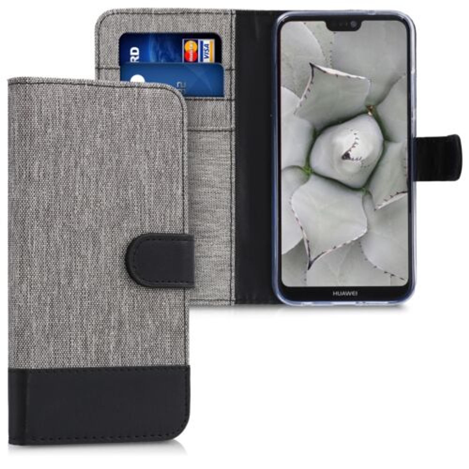 Husa pentru Huawei P20 Lite, Textil, Gri, 44363.01 fotografia produsului