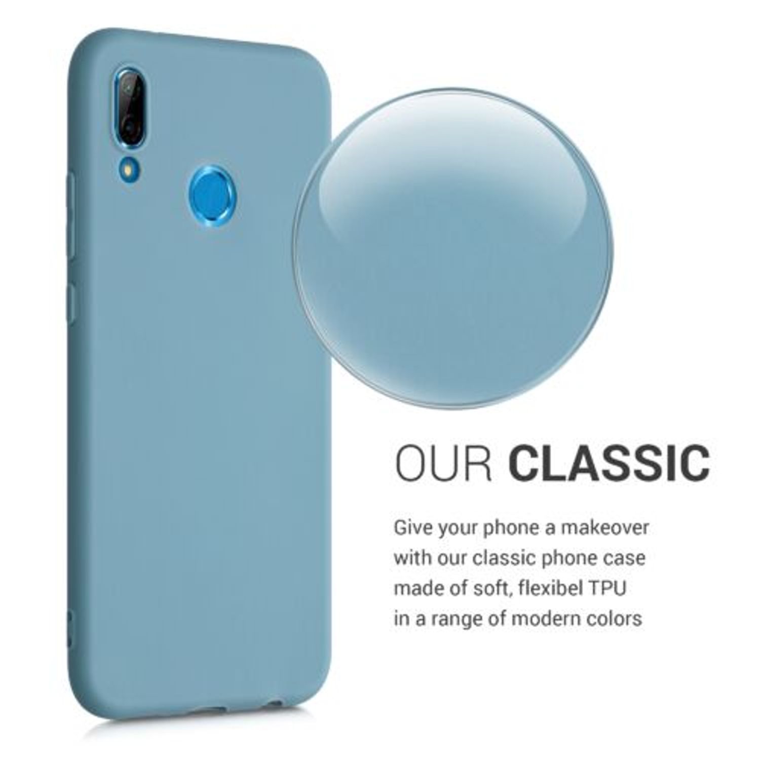 Husa pentru Huawei P20 Lite, Silicon, Albastru, 44358.207 fotografia produsului View 4 L