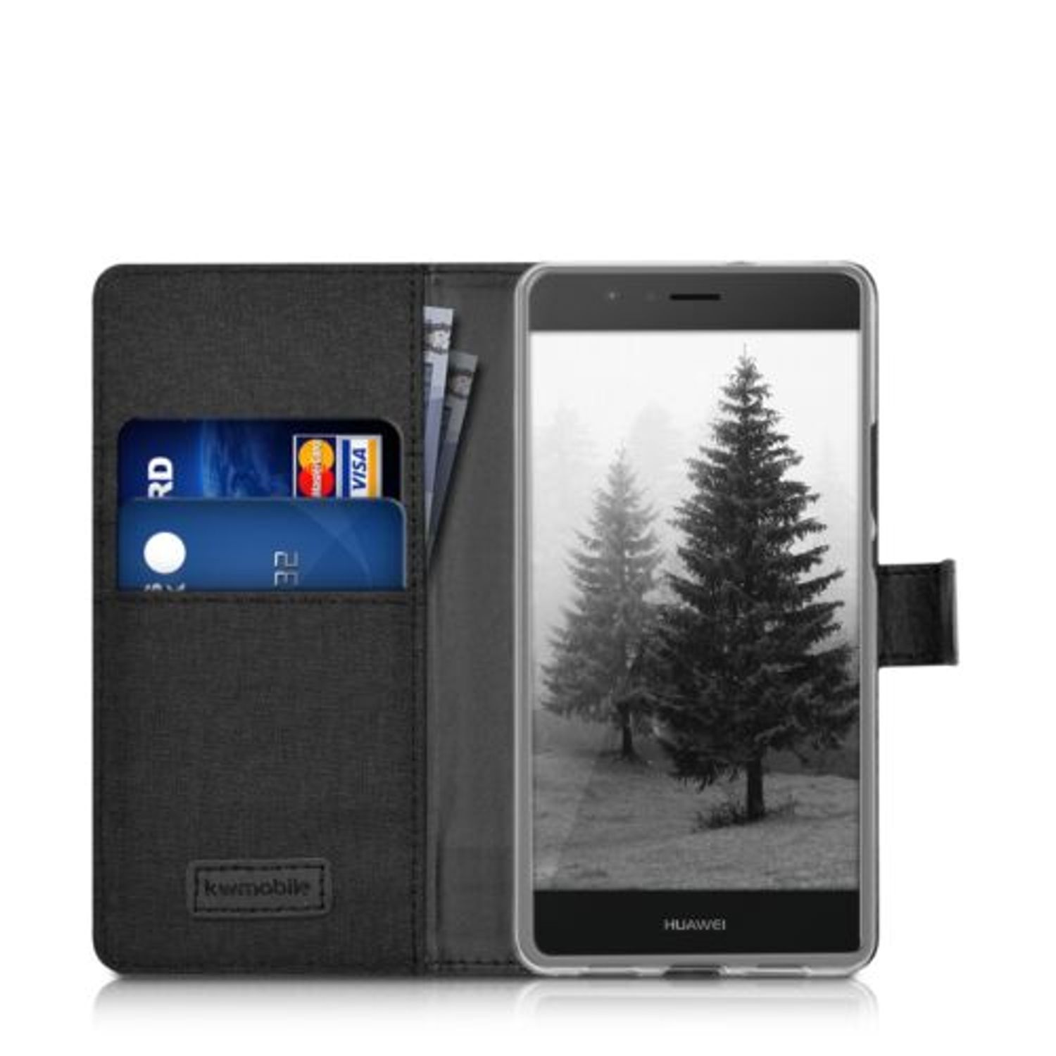 Husa pentru Huawei P9 Lite, Textil, Negru, 38037.73 fotografia produsului View 8 L