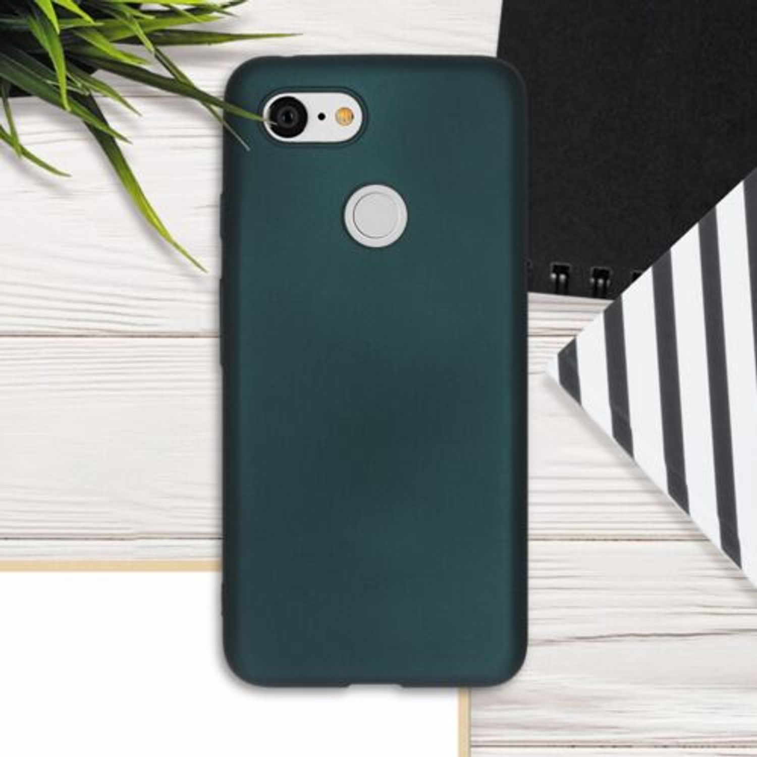 Husa pentru Google Pixel 3, Silicon, Verde, 46244.14 fotografia produsului View 3 L