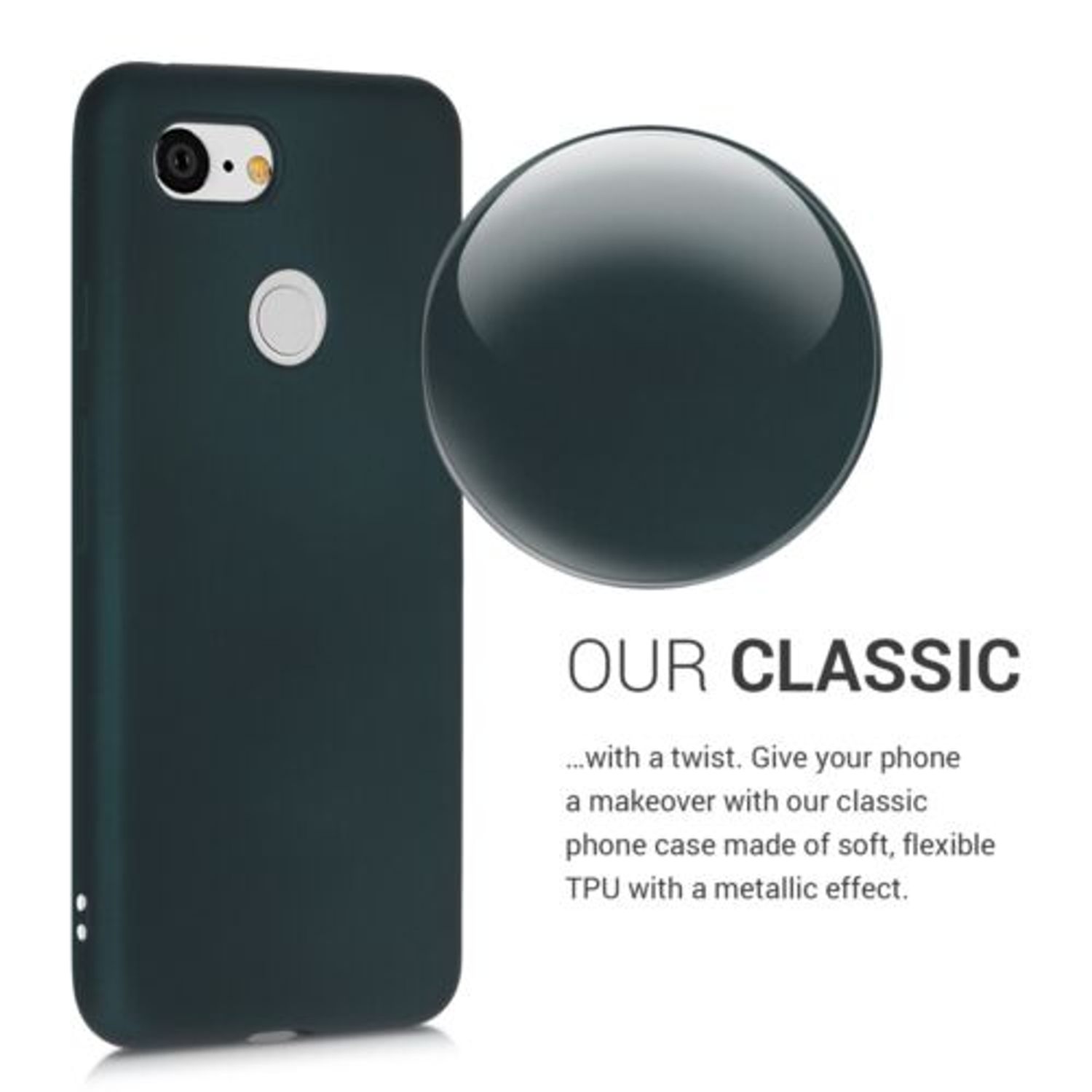 Husa pentru Google Pixel 3, Silicon, Verde, 46244.14 fotografia produsului View 4 L