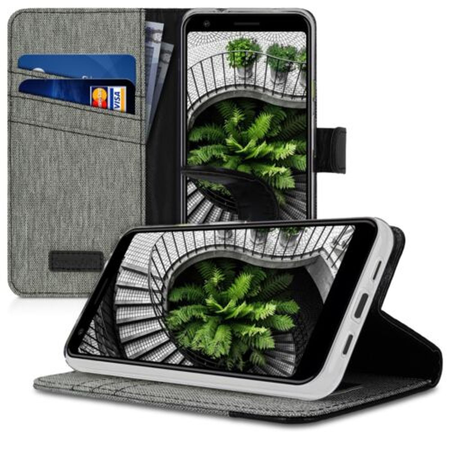 Husa pentru Google Pixel 3a, Textil, Gri, 47592.22 fotografia produsului View 5 L