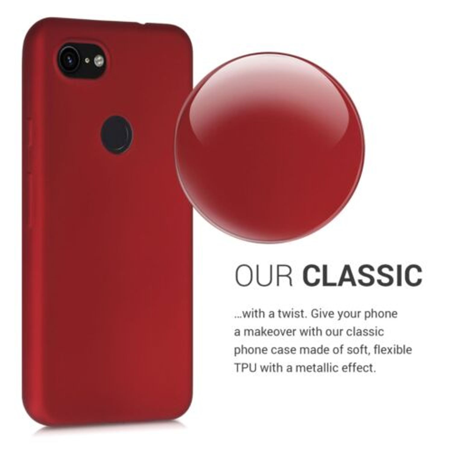 Husa pentru Google Pixel 3a, Silicon, Rosu, 52339.36 fotografia produsului View 4 L
