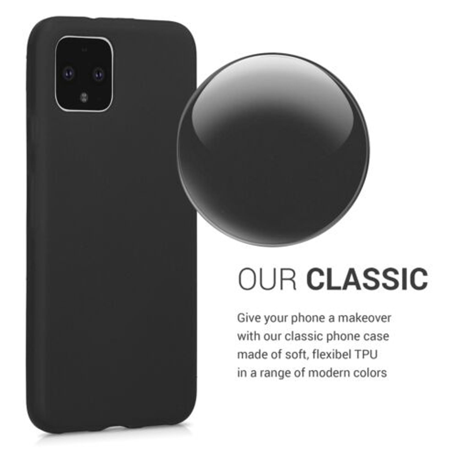 Husa pentru Google Pixel 4, Silicon, Negru, 50326.47 fotografia produsului View 4 L