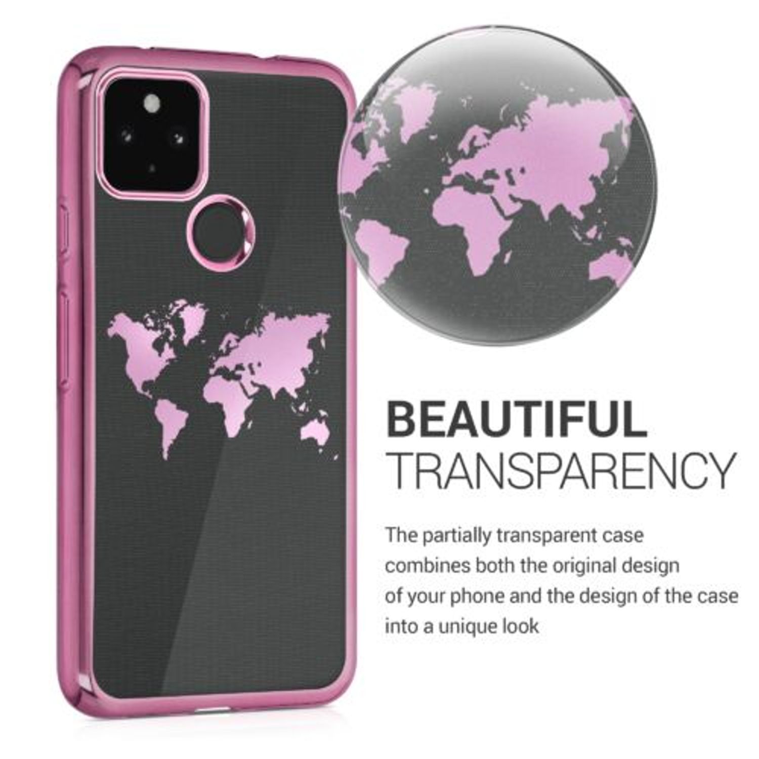 Husa pentru Google Pixel 4a 5G, Silicon, Roz, 54162.02 fotografia produsului View 3 L
