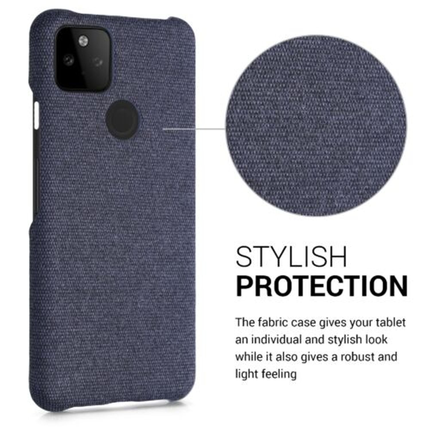 Husa pentru Google Pixel 5a, Textil, Albastru, 54994.17 fotografia produsului View 4 L