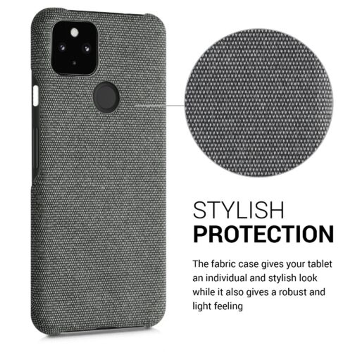 Husa pentru Google Pixel 5a, Textil, Gri, 54994.22 fotografia produsului View 4 L