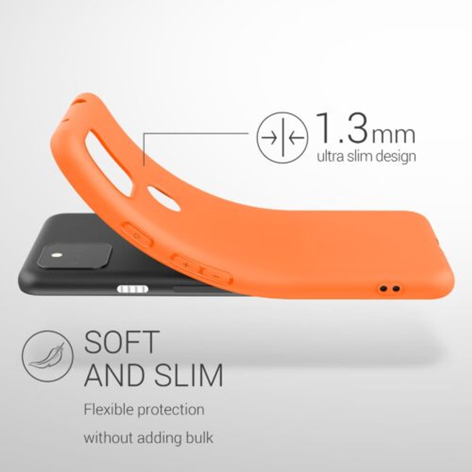 Husa pentru Google Pixel 5a, Silicon, Portocaliu, 55374.150 fotografia produsului View 3 L