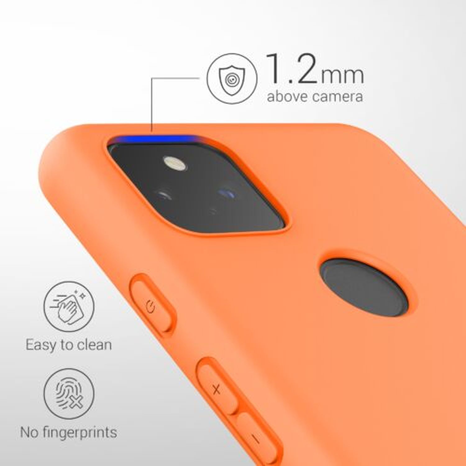 Husa pentru Google Pixel 5a, Silicon, Portocaliu, 55374.150 fotografia produsului View 4 L
