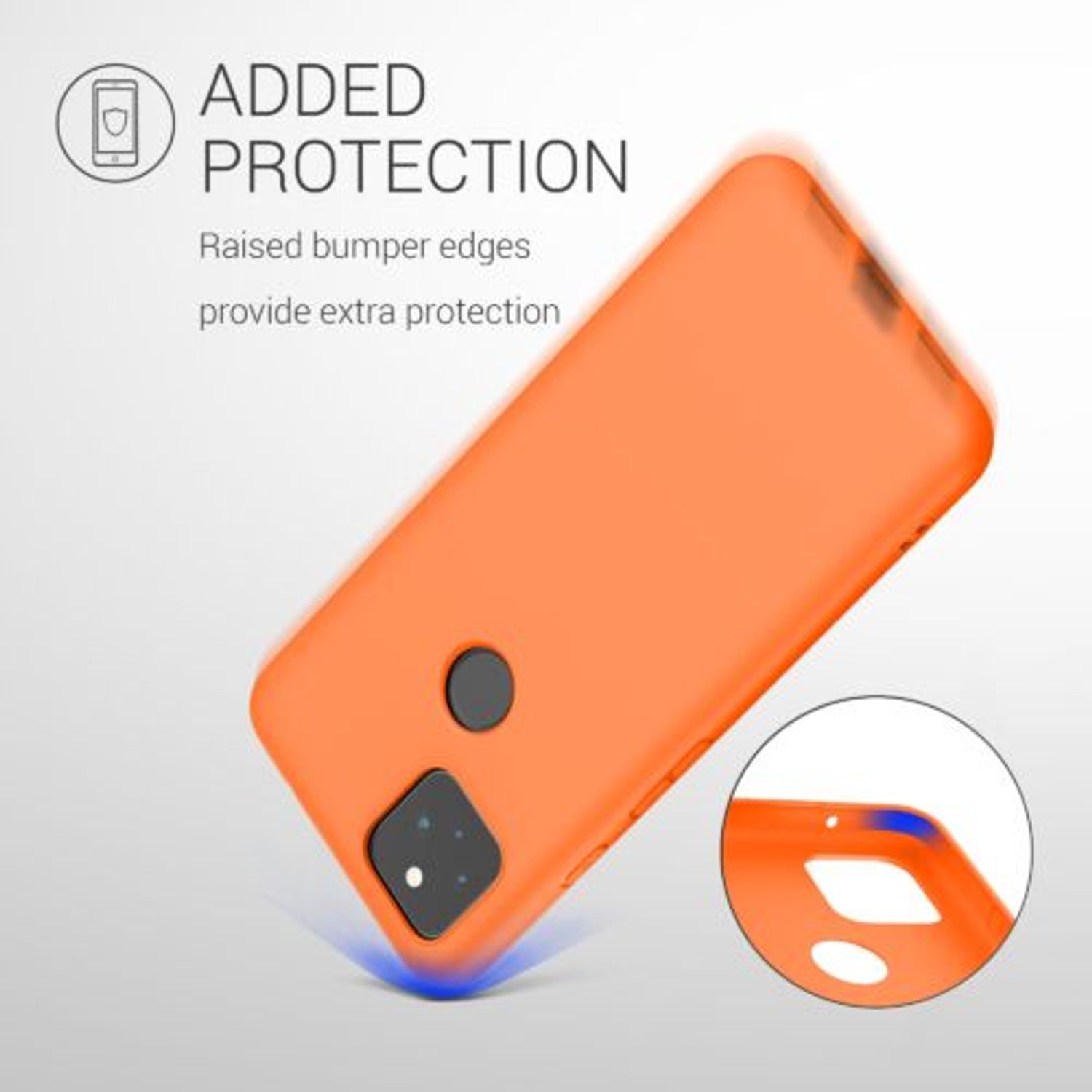 Husa pentru Google Pixel 5a, Silicon, Portocaliu, 55374.150 fotografia produsului View 7 L