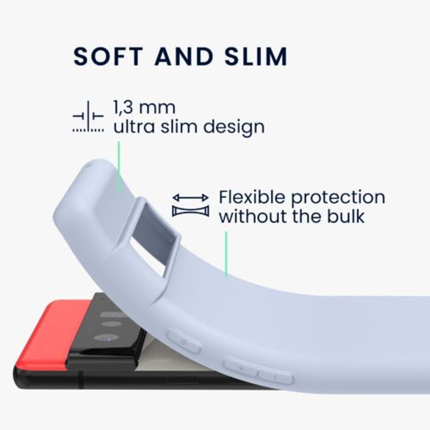 Husa pentru Google Pixel 6 Pro, Silicon, Albastru, 55879.58 fotografia produsului View 3 L