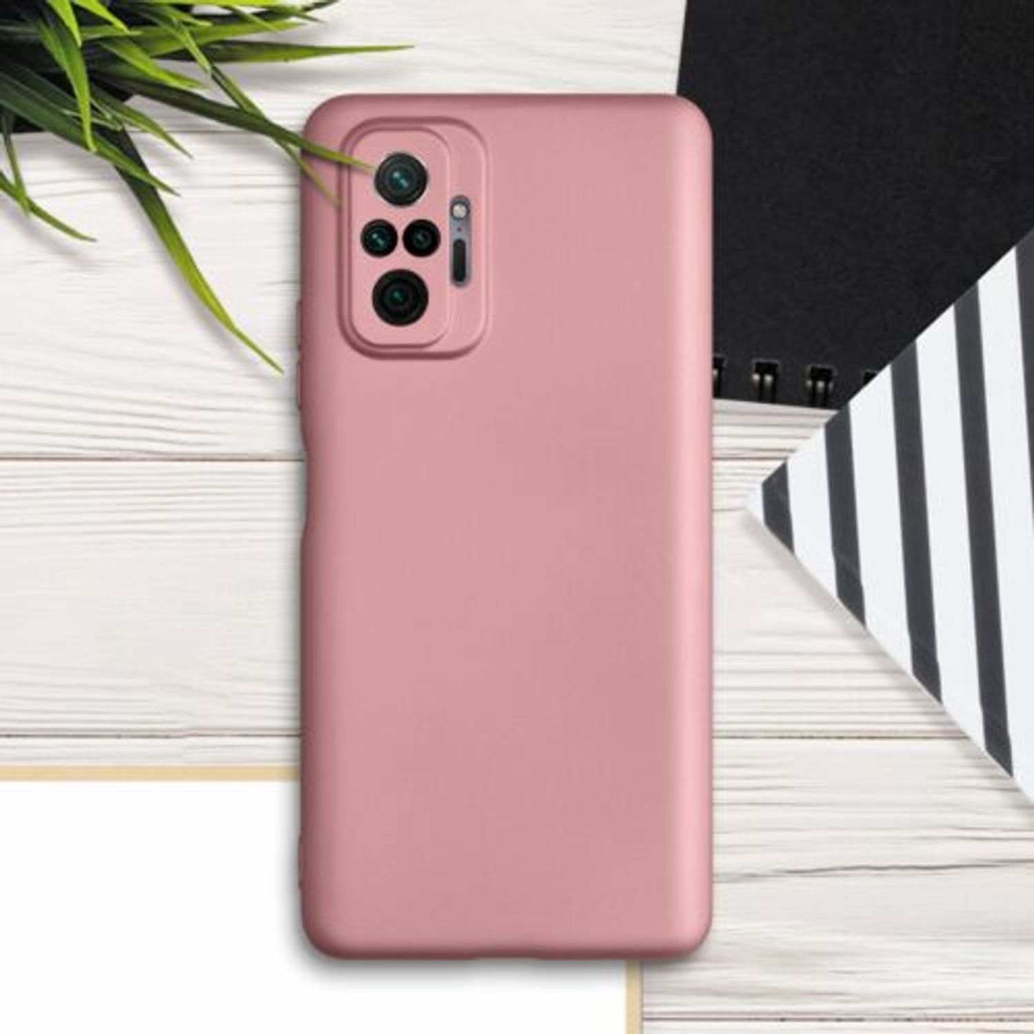 Husa pentru Xiaomi Redmi Note 10 Pro, Silicon, Rose Gold, 54552.31 fotografia produsului View 3 L