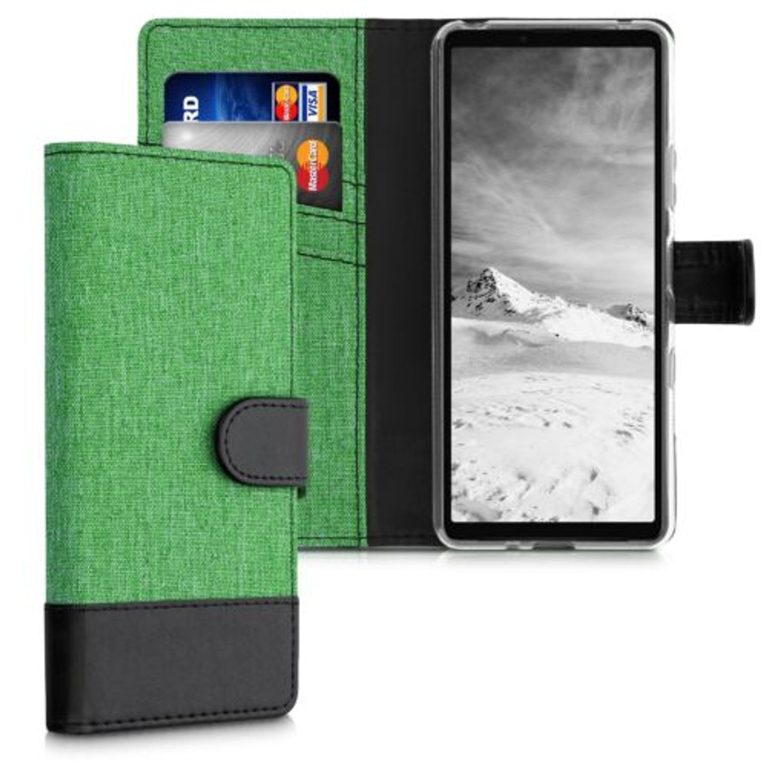 Husa pentru Sony Xperia 10 III, Textil, Verde, 55131.71 fotografia produsului