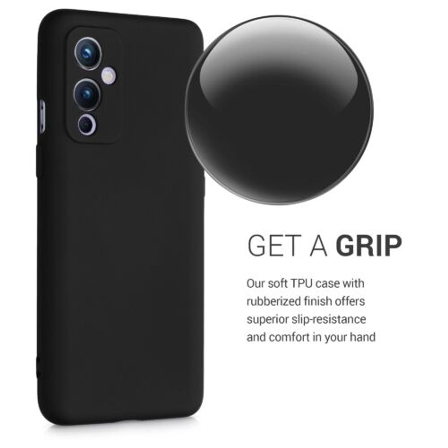 Husa pentru OnePlus 9, Silicon, Negru, 55348.47, Kwmobile fotografia produsului View 4 L