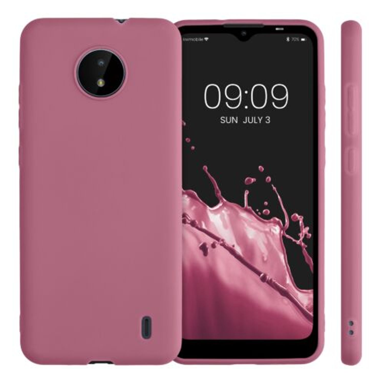 Husa pentru Nokia C20/C10, Silicon, Roz, 54848.167, Kwmobile fotografia produsului View 2 L