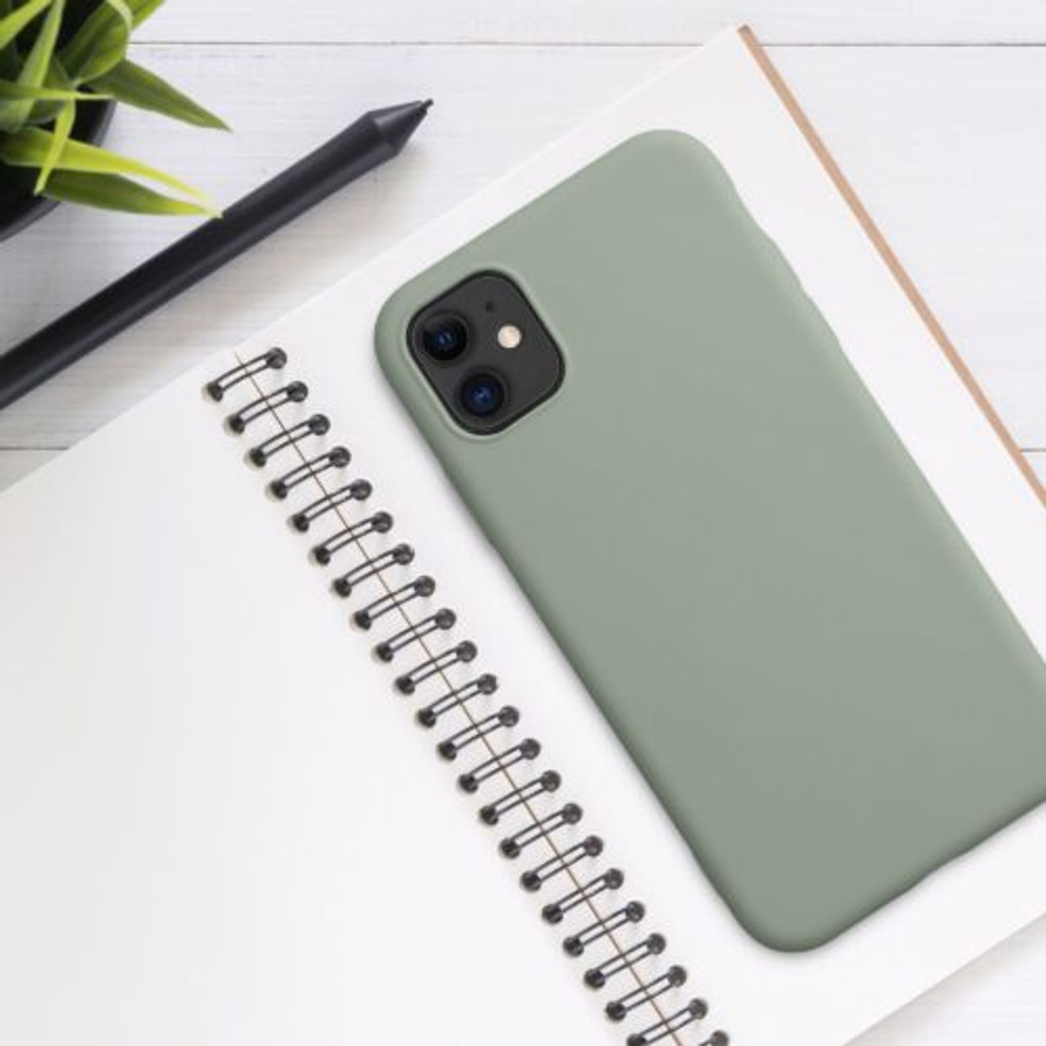 Husa pentru Apple iPhone 11, Silicon, Verde, 50791.172, Kwmobile fotografia produsului View 3 L