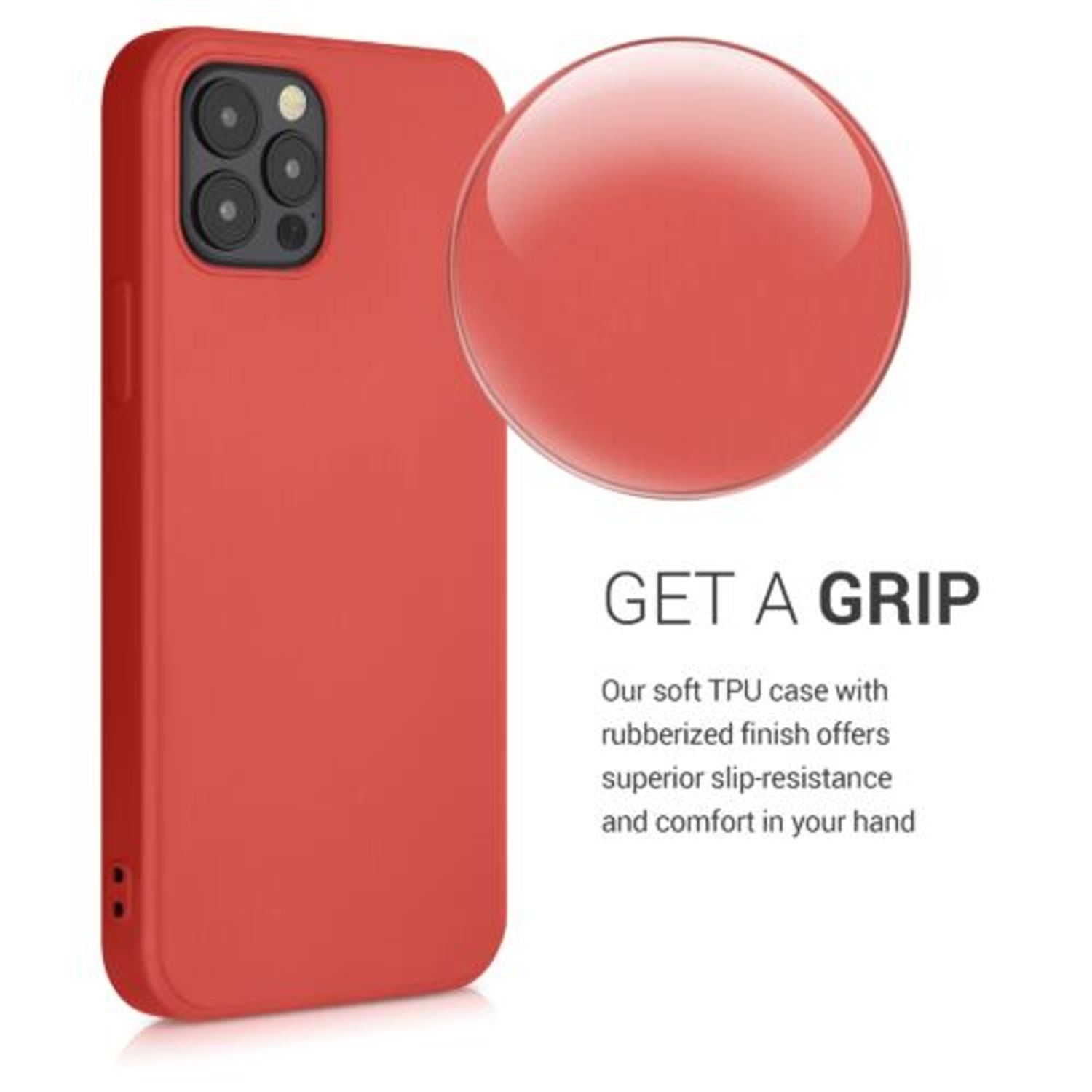 Husa pentru Apple iPhone 12/iPhone 12 Pro, Silicon, Rosu, 53844.09 fotografia produsului View 5 L