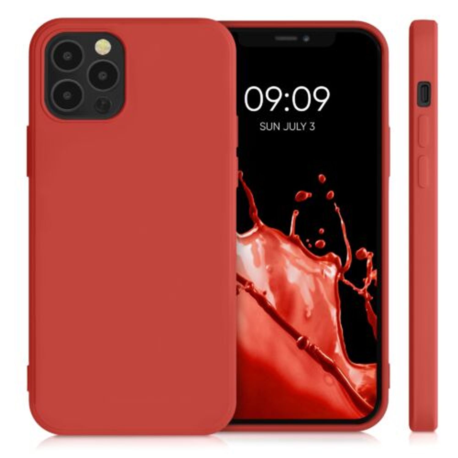 Husa pentru Apple iPhone 12/iPhone 12 Pro, Silicon, Rosu, 53844.09 fotografia produsului View 2 L