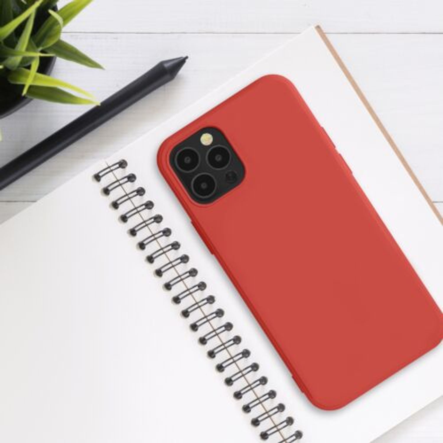 Husa pentru Apple iPhone 12/iPhone 12 Pro, Silicon, Rosu, 53844.09 fotografia produsului View 3 L