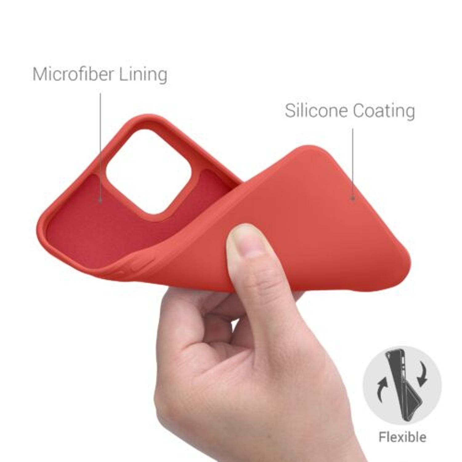 Husa pentru Apple iPhone 12/iPhone 12 Pro, Silicon, Rosu, 53844.09 fotografia produsului View 4 L