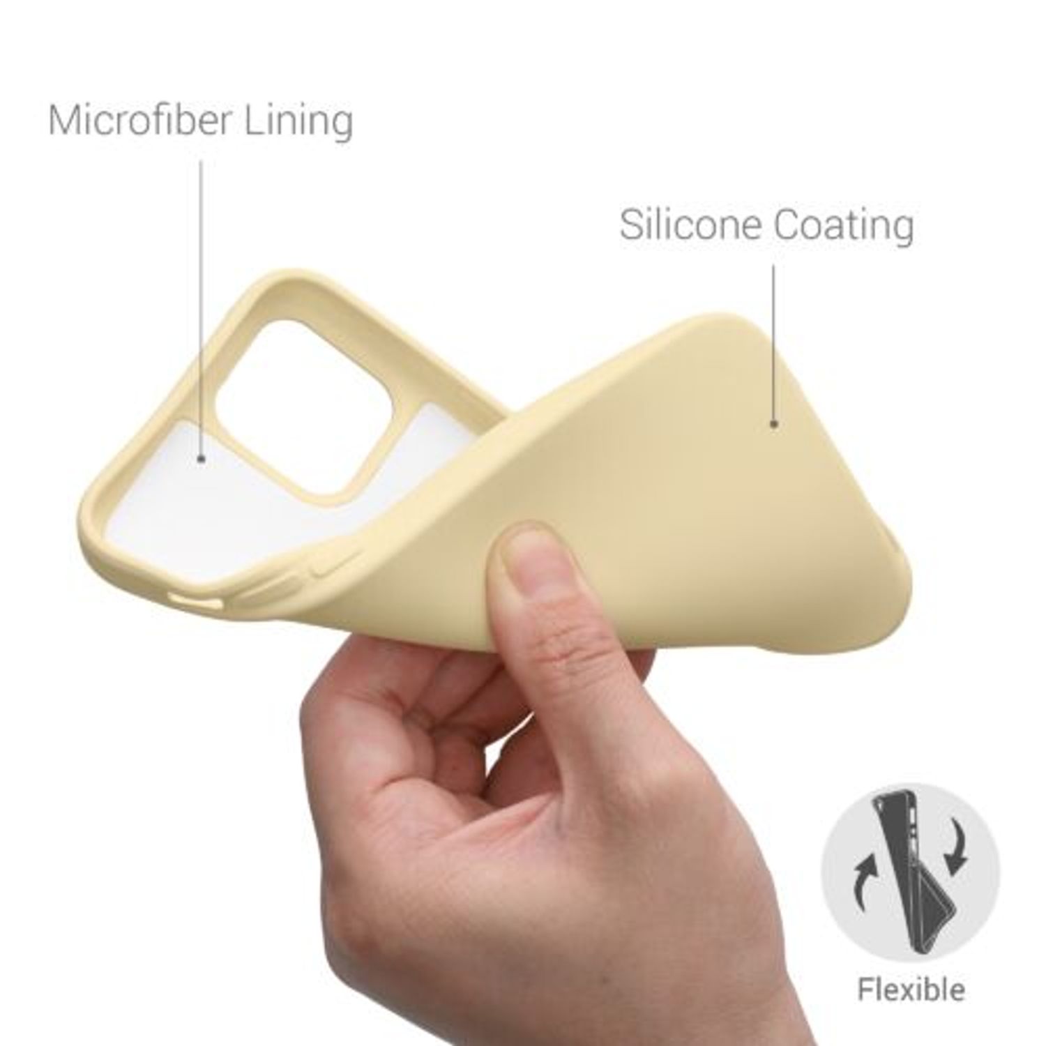 Husa pentru Apple iPhone 12/iPhone 12 Pro, Silicon, Crem, 53844.210 fotografia produsului View 4 L