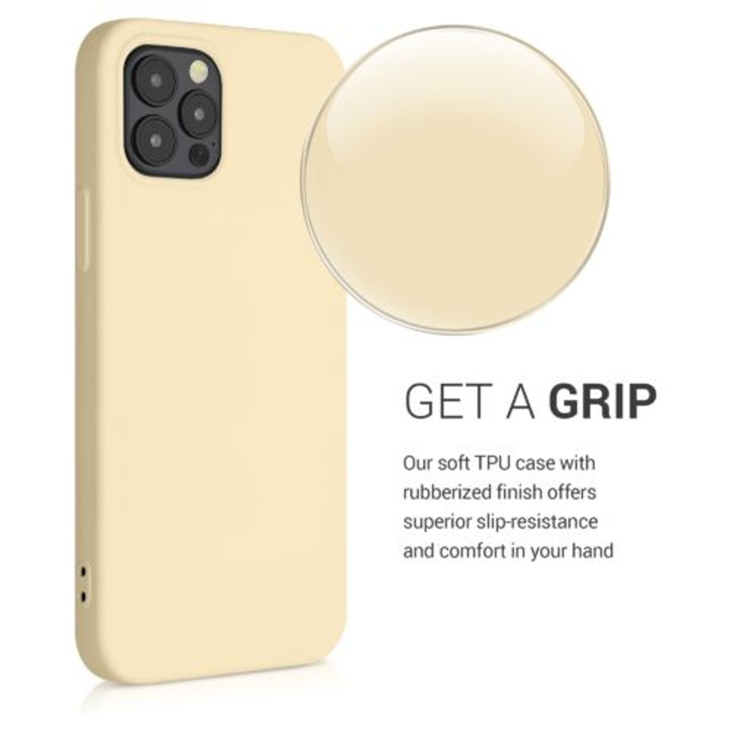 Husa pentru Apple iPhone 12/iPhone 12 Pro, Silicon, Crem, 53844.210 fotografia produsului View 5 L