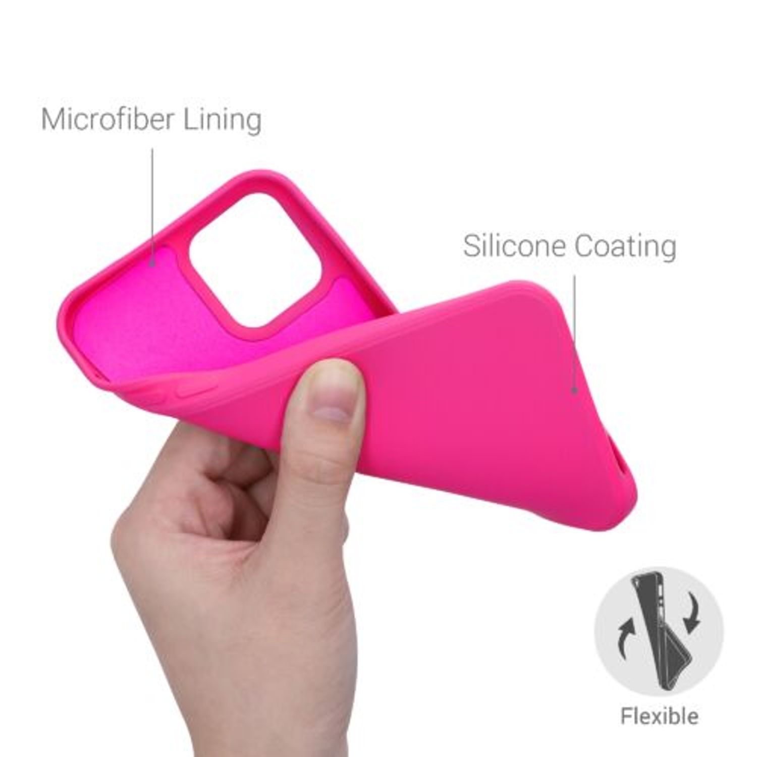 Husa pentru Apple iPhone 12/iPhone 12 Pro, Silicon, Roz, 53844.77 fotografia produsului View 4 L
