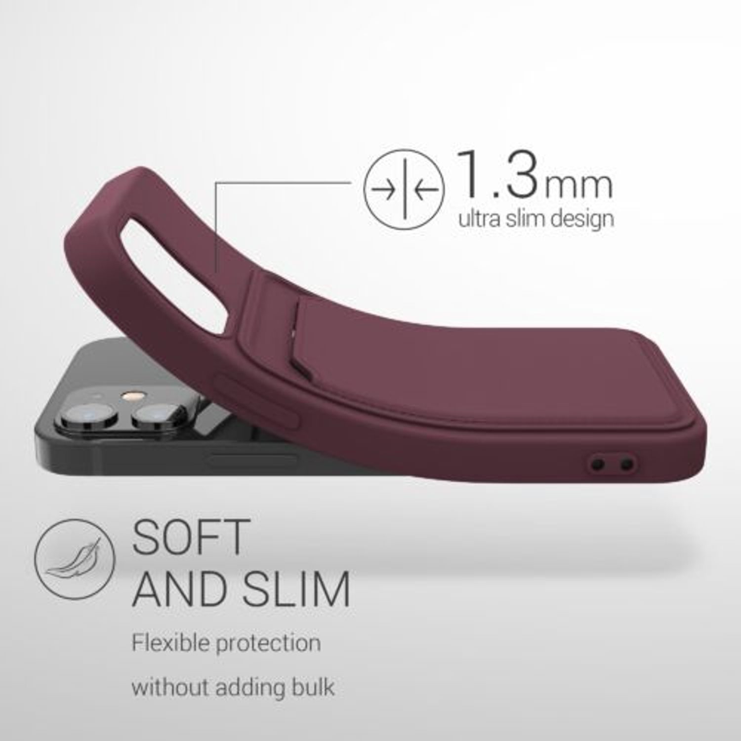 Husa pentru Apple iPhone 12 Mini, Silicon, Violet, 55111.190, Kwmobile fotografia produsului View 3 L