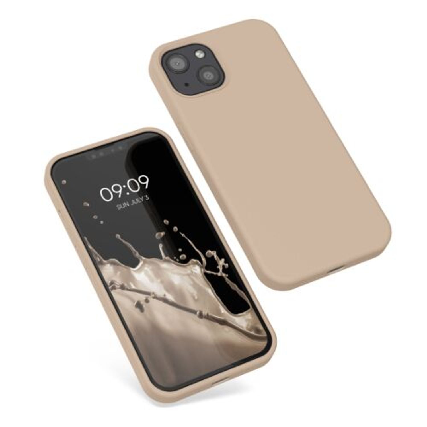 Husa pentru Apple iPhone 13, Silicon, Crem, 55878.154, Kwmobile fotografia produsului View 2 L