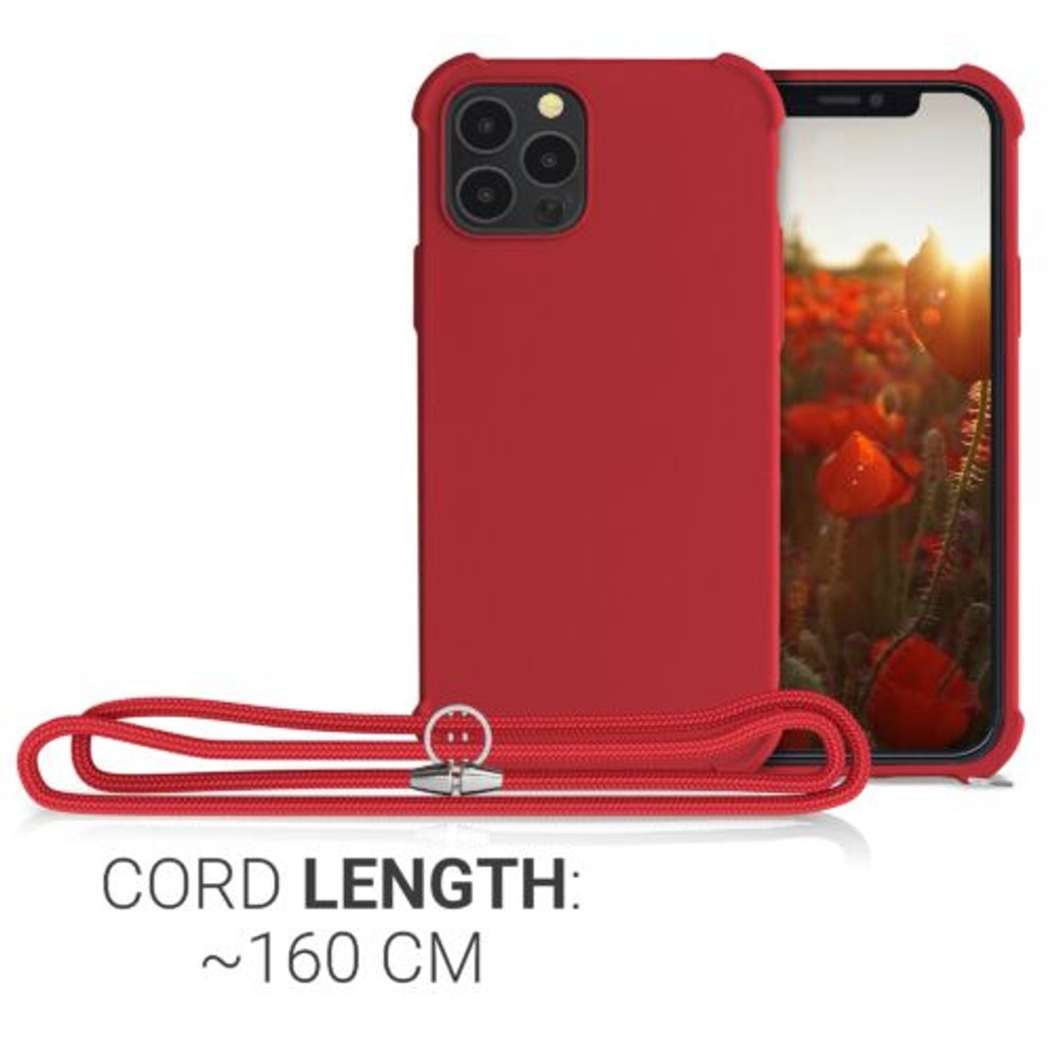 Husa pentru Apple iPhone 12/iPhone 12 Pro, Silicon, Rosu, 53840.09 fotografia produsului View 4 L