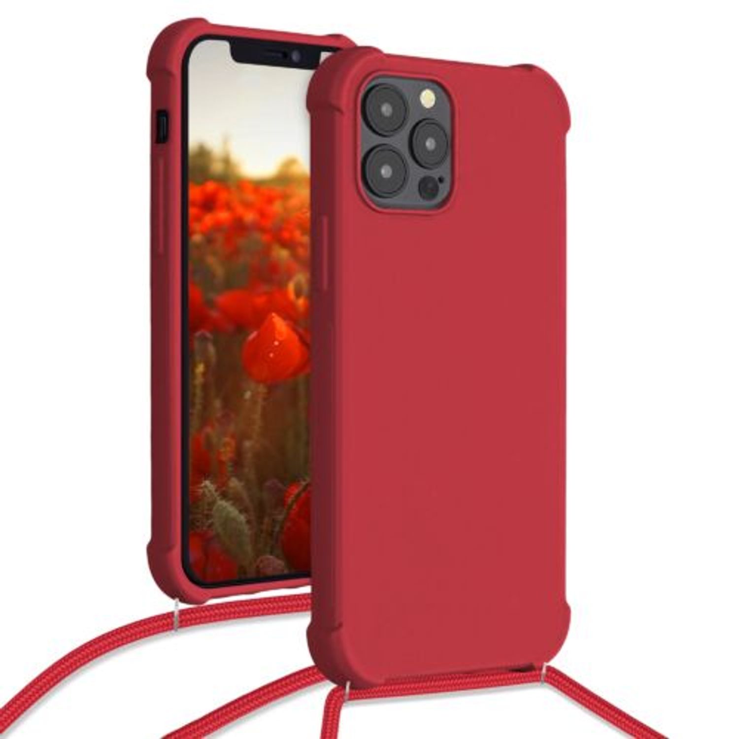 Husa pentru Apple iPhone 12/iPhone 12 Pro, Silicon, Rosu, 53840.09 fotografia produsului View 5 L