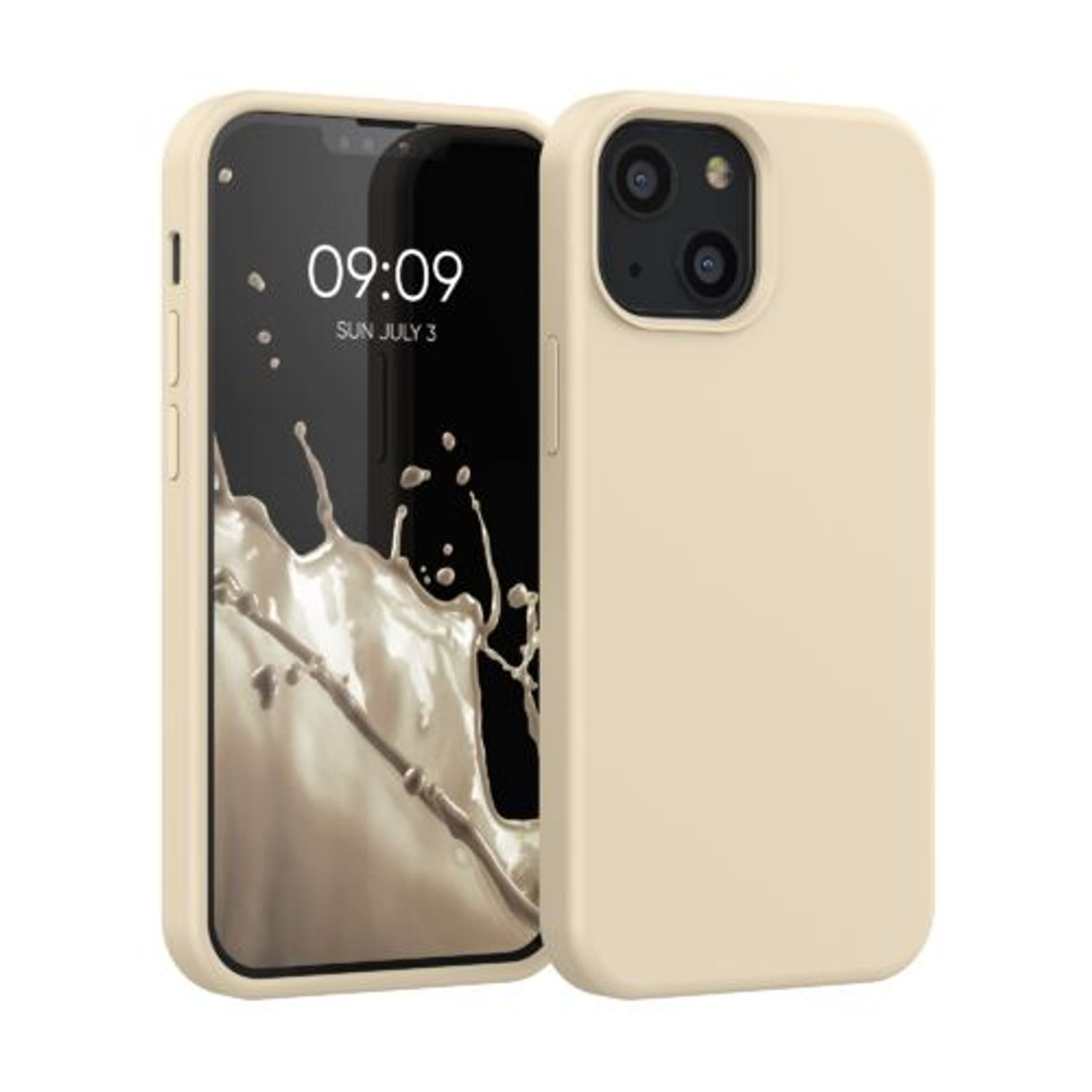 Husa pentru Apple iPhone 13 Mini, Silicon, Crem, 55877.210, Kwmobile fotografia produsului
