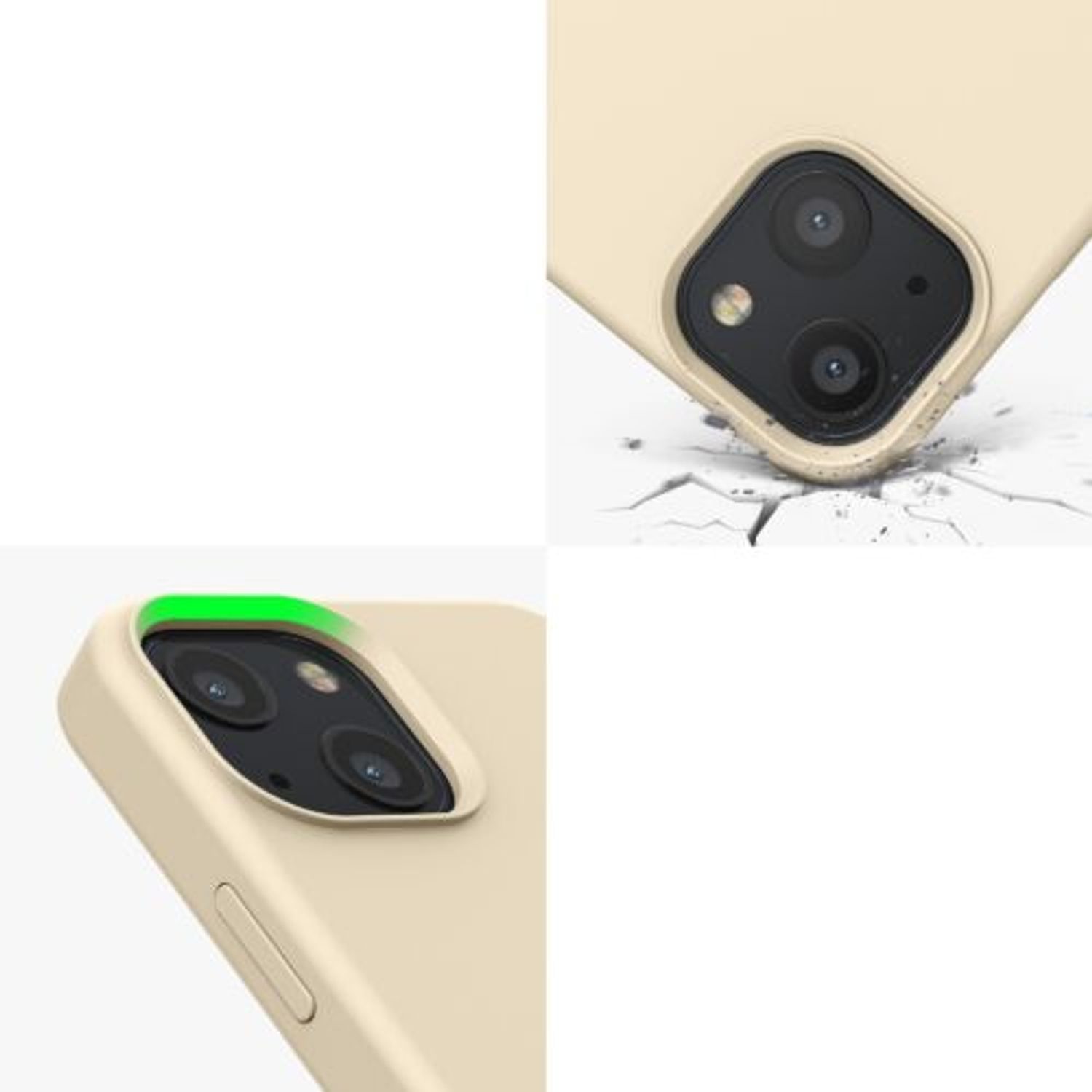 Husa pentru Apple iPhone 13 Mini, Silicon, Crem, 55877.210, Kwmobile fotografia produsului View 9 L
