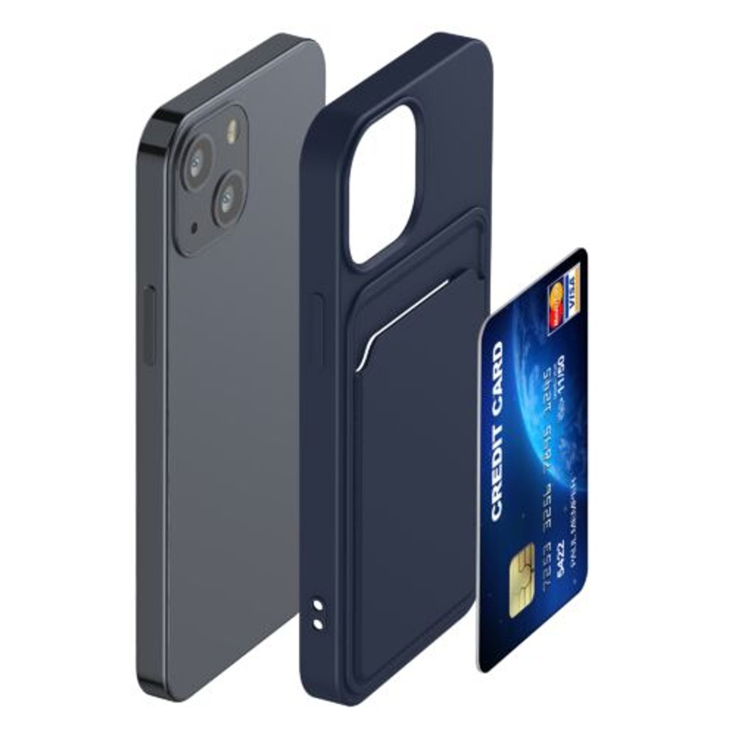 Husa pentru Apple iPhone 13 Mini, Silicon, Albastru, 55938.17, Kwmobile fotografia produsului View 7 L
