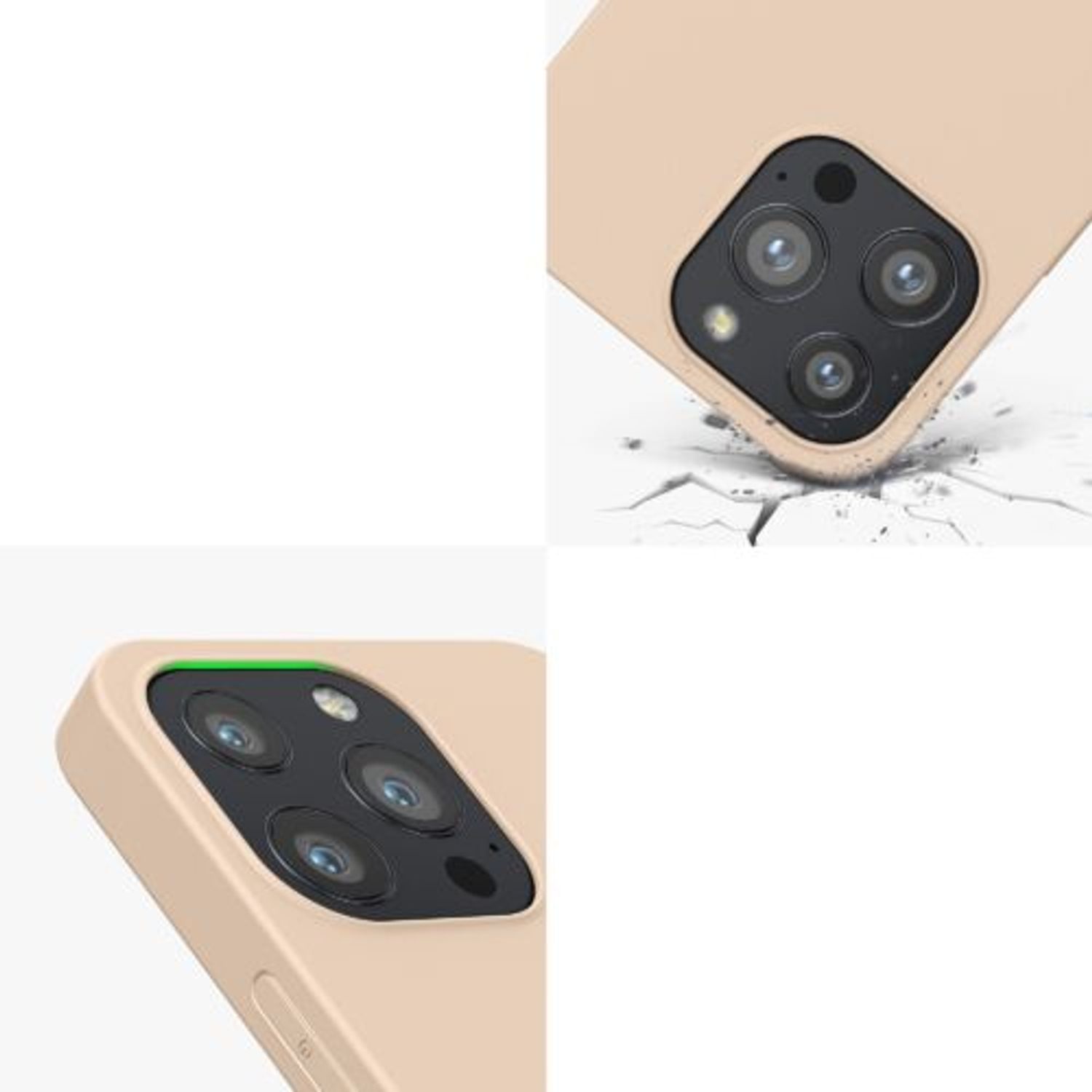 Husa pentru Apple iPhone 13 Pro, Silicon, Crem, 55958.154, Kwmobile fotografia produsului View 9 L